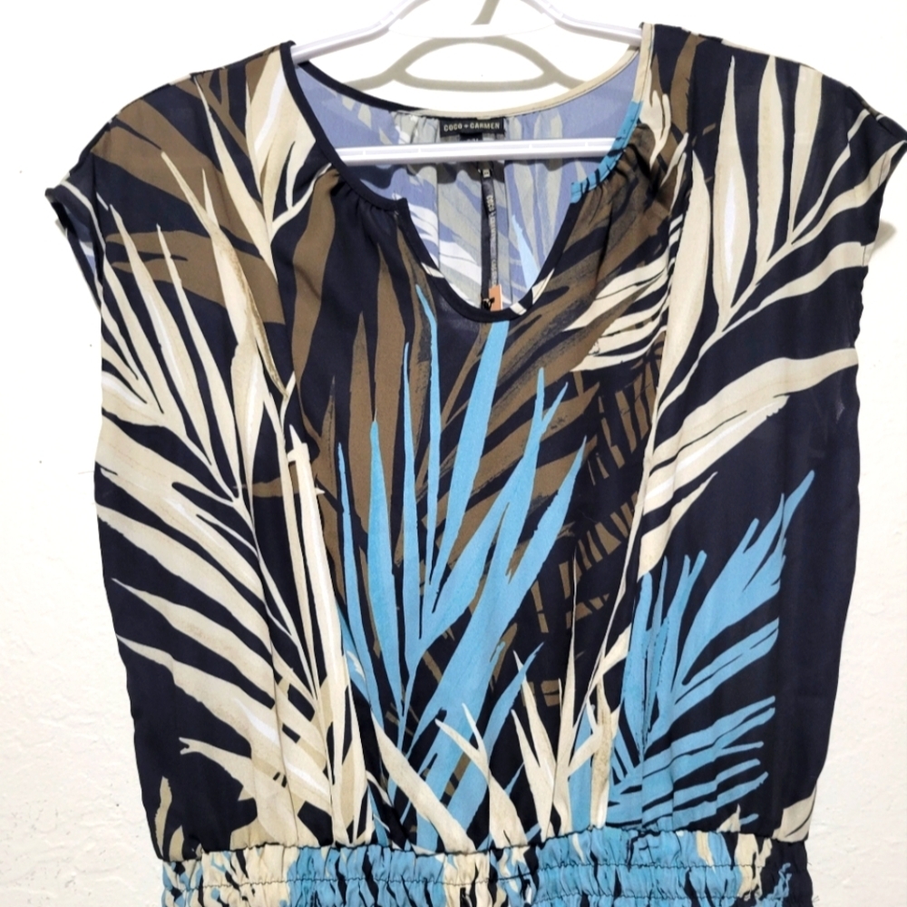 Coco + Carmen Tropical Leaf Print Dress S/M NWT - Picture 4 of 8